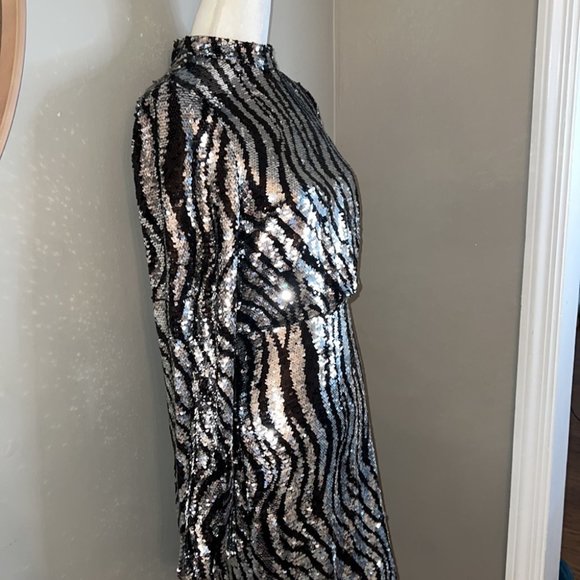 Ted Baker Louu Sequin Mini Dress US Size 2 - Picture 5 of 13